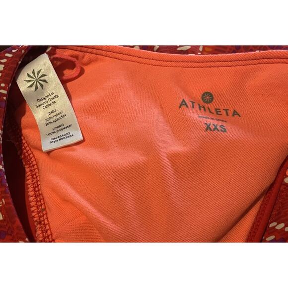Athleta Womens XXS Cozumel Twist Back Saffron red Padded Bikini Swim Top - Picture 3 of 3